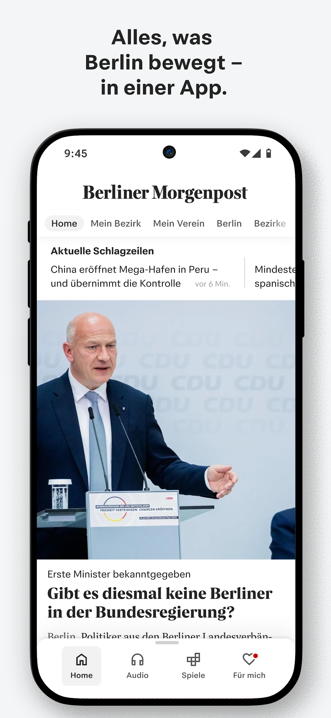 Berliner Morgenpost & FUNKE News Apps app screenshot