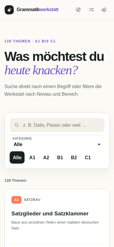 Grammatikwerkstatt app screenshot